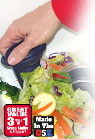 multipurpose sink stopper scoop and stuffer